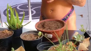 Daily Life of a Hottie - Arranging Her Plants