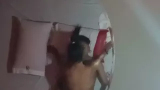Sucking in POV to My Young Bull Before Putting My Thong Aside and Riding Him Hard