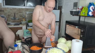 Cooking Nude: Making Homemade. Real Couple Fun
