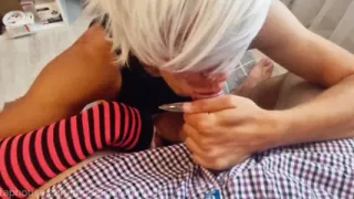 After , the femboy eats sperm from the twink's thick cock! Chill out, jerk off, and come!