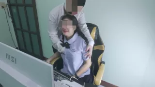 Thai Female Student Secretly Watches On The Computer Caught By A Senior Crying at home (clear Thai voice)18+