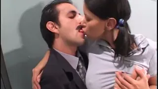 Teen-aged slut sucks her teachers hard cock in the classroom then fucks