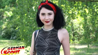 German Scout - Small Goth Teen Joena Talk to Casting Fuck