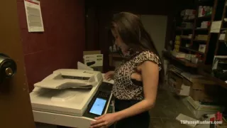 Busted Watching Porn at Work-boss Punishes Bad Employee Wher Own Cock
