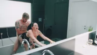 Maiden with Big Tits Fucked in the Bathroom