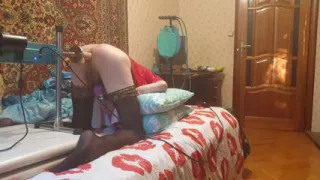 Sissy anal orgasm hands free and sex machine homemade amateur
