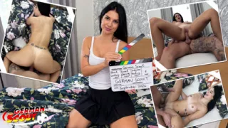 GERMAN SCOUT - Eye Rolling Orgasm with Squirt for Sweet Cherry at Porn Casting