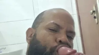 Sucking My Straight Friend's Thick, Big-headed Cock.