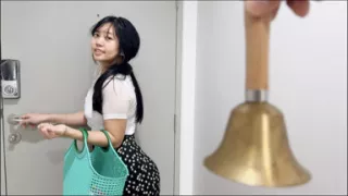 Cute maid girl horny while hearing the bell
