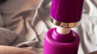 Using the vibrator on her pussy until she cums
