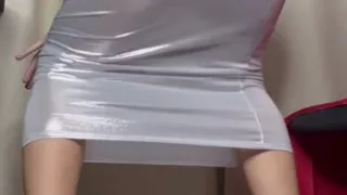 Teasing ass with silver dress 2