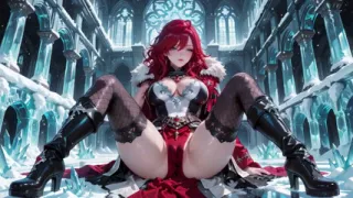 Ice Queen Unleashed! Red Hair, Icy Armor, and a Lazy Bedroom Vibe