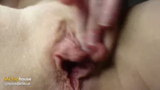 Big Labia Pussy Rubbing Masturbation Closeup