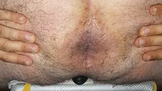 Fucking My Ass Close-up with Lush Vibration and Big Transparent Dildo to the Bottom Wide Ass and I Masturbate My Cock