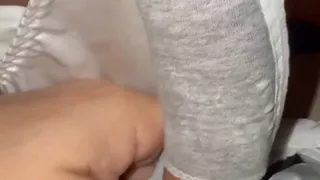White Silky Panties Getting Drenched