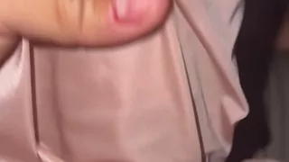 Satin pink pantie crush