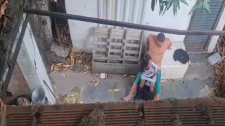 Outdoor sex with maid