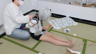 Barefoot Girlfriend's Bare Feet and Tickling Foot