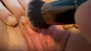 Pussy Teased with Paint Brush Until Squirting Orgasm