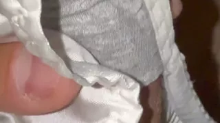 Satin panties getting drenched