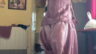 shiny silky satin suit salwar cross dresser indian bhabhi big tits