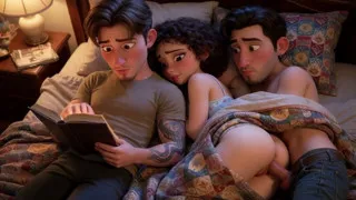 My cuckold loves reading at night and neglects to give me attention, so my boyfriend comes over to sleep with me (AI generated)