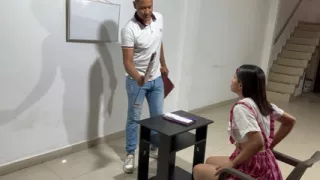 Brunette Latin teacher gives a rich and hard fuck to horny Latina schoolgirl with huge ass for not doing the respective homework