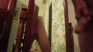 Masturbation of my beautiful cock in front of the mirror