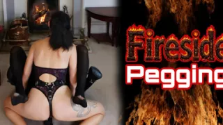 Femdom Fireside Pegging - Amateur Anal Strapon Fucking
