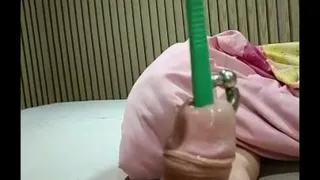 tooth brush inside cock