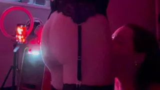 Having Fun in the Kitchen, Cute Fucks Neighbor's Ass and Sucks Her Dick