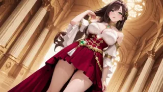 From Lazy Throne to Gothic Corridor Walk, Low Angle Shots of Her Lifting the Skirt