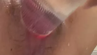 Self-fist insertion into her and a 6cm plastic bottle