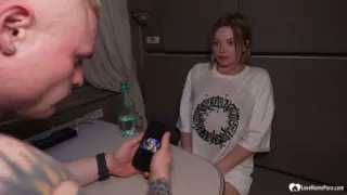 Short Hair Blonde Gets Fucked Hard in Train Compartment