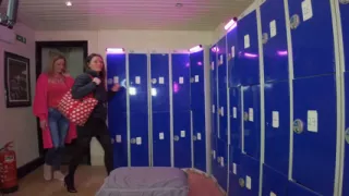 Lesbian party in gym's locker room