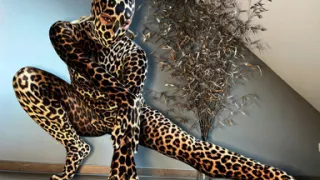 Halloween Treat in a Leopard Zentai Catsuit - Projectfundiary
