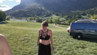 Pregnant couple fucking in a caravan