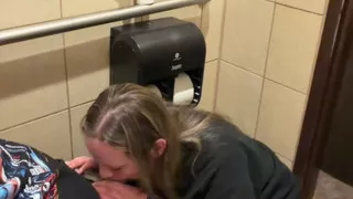 Wife Almost Caught Sneaking in to Restroom to Get Fucked