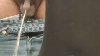 Black Daddy Pisses and Cums in Public