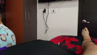 Latina MILF Wife Puts Condom, Rides with Round Ass and Takes Cum in Mouth POV