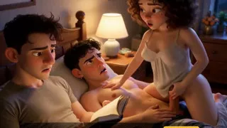 My Cuckold Loves Reading at Night and Neglects to Give Me Any. so My Boyfriend Comes Over to Sleep with Me (ai Generated)