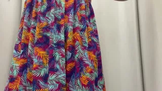 Striptease in a Shop as I Get Naked to Try on Dresses and a Bikini Top
