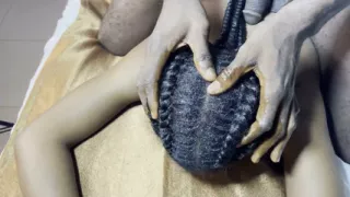 Hair Fetish for Ebony Teen Receiving Cum