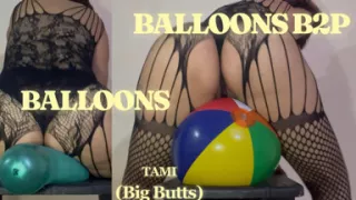 With My Big Butt and Huge Ass, Wearing Sexy Lingerie, I Bounce on an Inflatable Ball