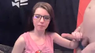 Handjob from amateur brunette teen GF 2