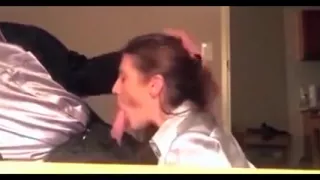 Sexy Young Milf In A Silver Shiny Satin Blouse G...