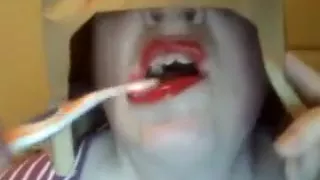 Pixie Woman Brushes Her Teeth With Cum