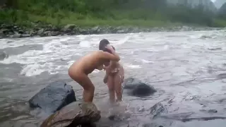 Indian Wife Naked River Bath