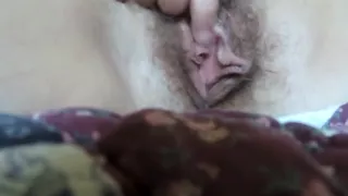 high definition  hairy milf rubs clit cums quick then plays with milky tits lactation