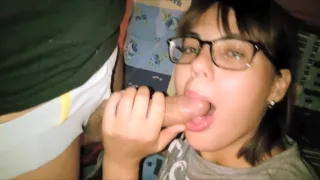She Knows How To Suck Cock! : Pov Blowjob, Titjob, Facefuck, Cum In Mouth !